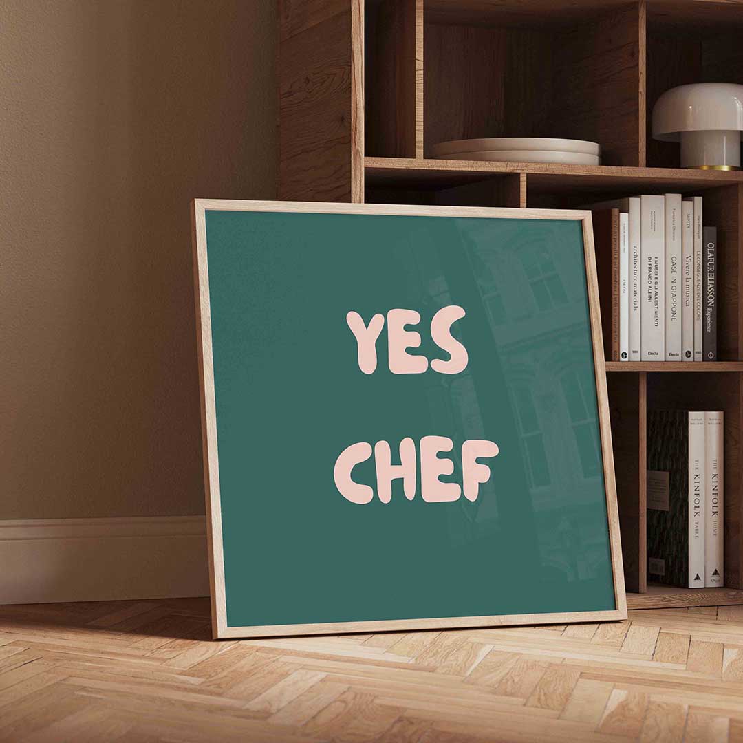 Yes chef – vierkante Pop Art wanddecoratie van WallArtistic