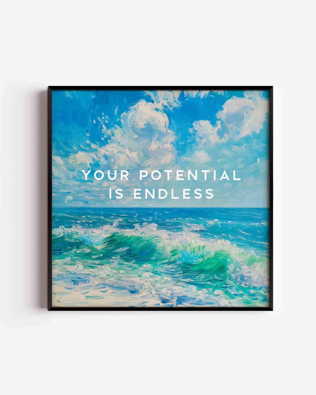 Golven en lucht – kleurrijke illustratie poster als wanddecoratie