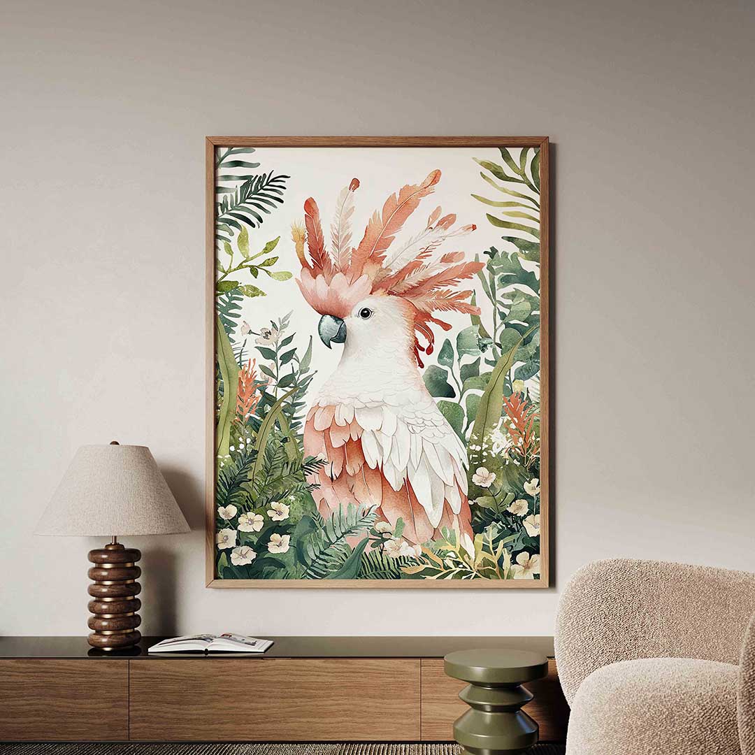 Papegaai in jungle – dieren poster in staand formaat