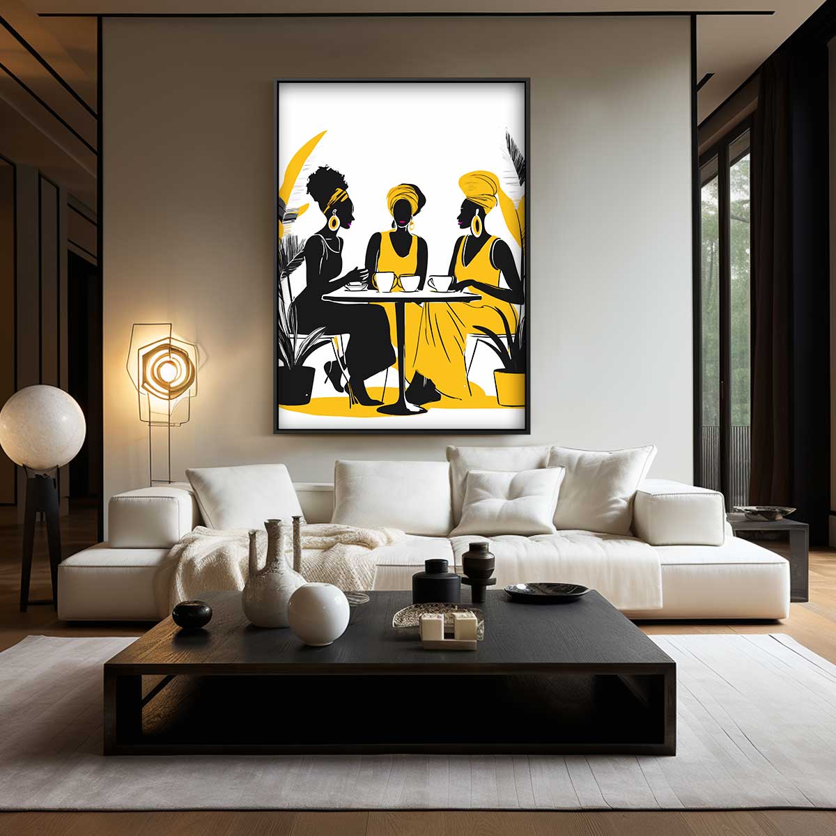 Gezellig Terras Tafereel – staand kunstwerk voor modern interieur