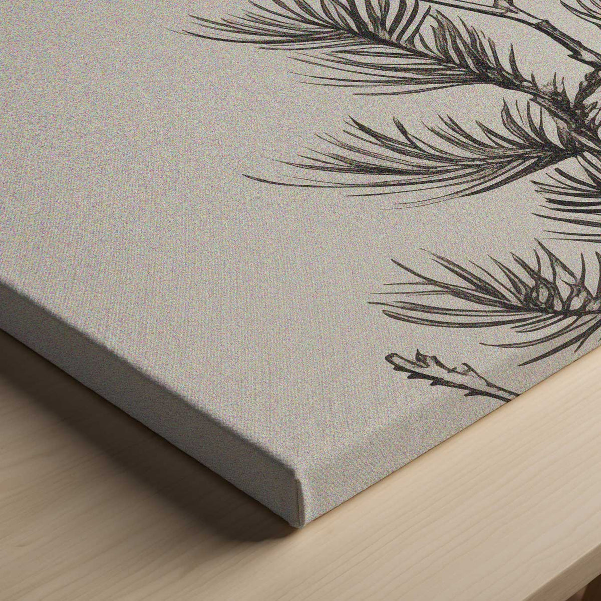 Dennentak met Bessen Illustratie – canvas kunstwerk als wanddecoratie