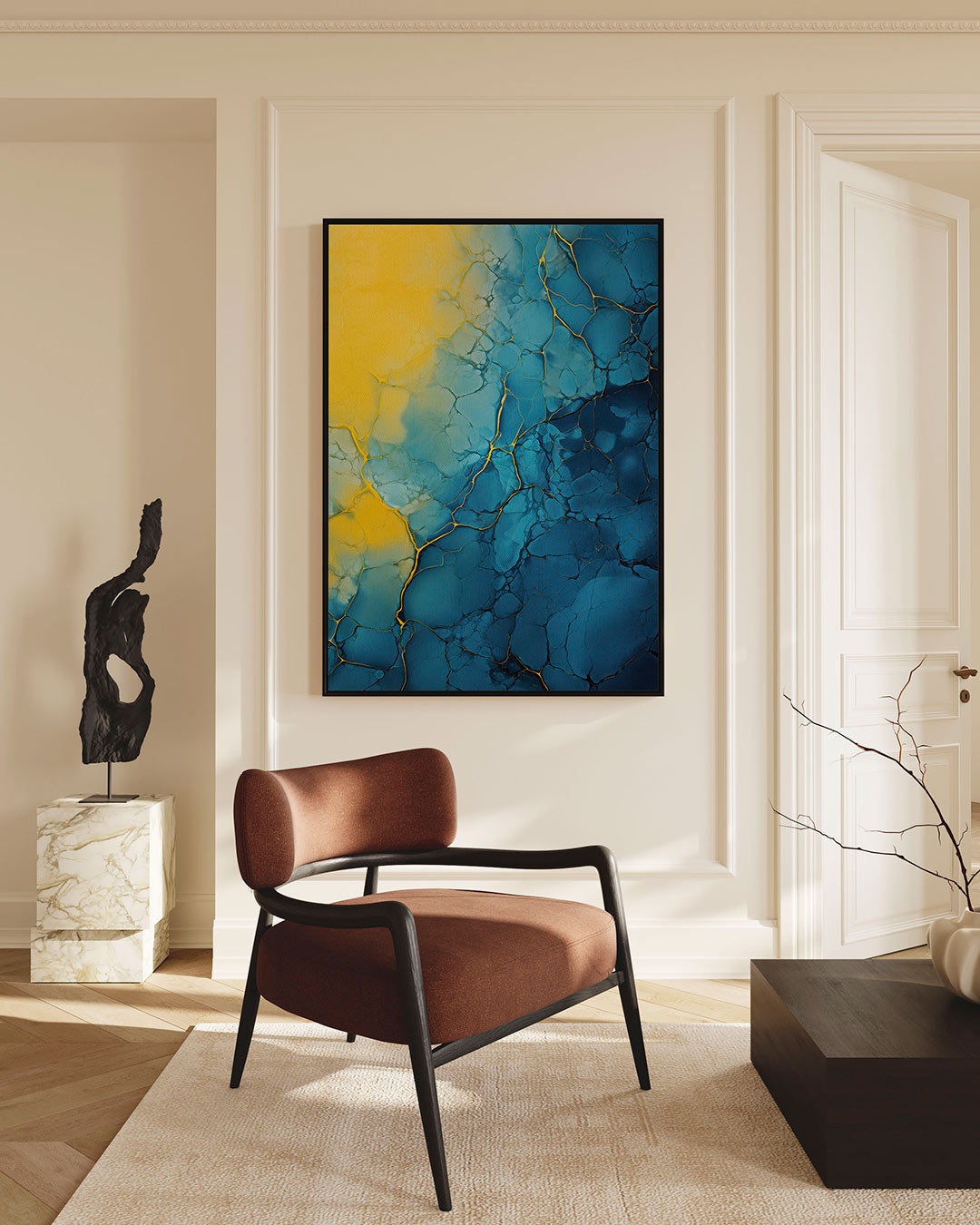 Vloeiende kleurpatronen – staande wanddecoratie