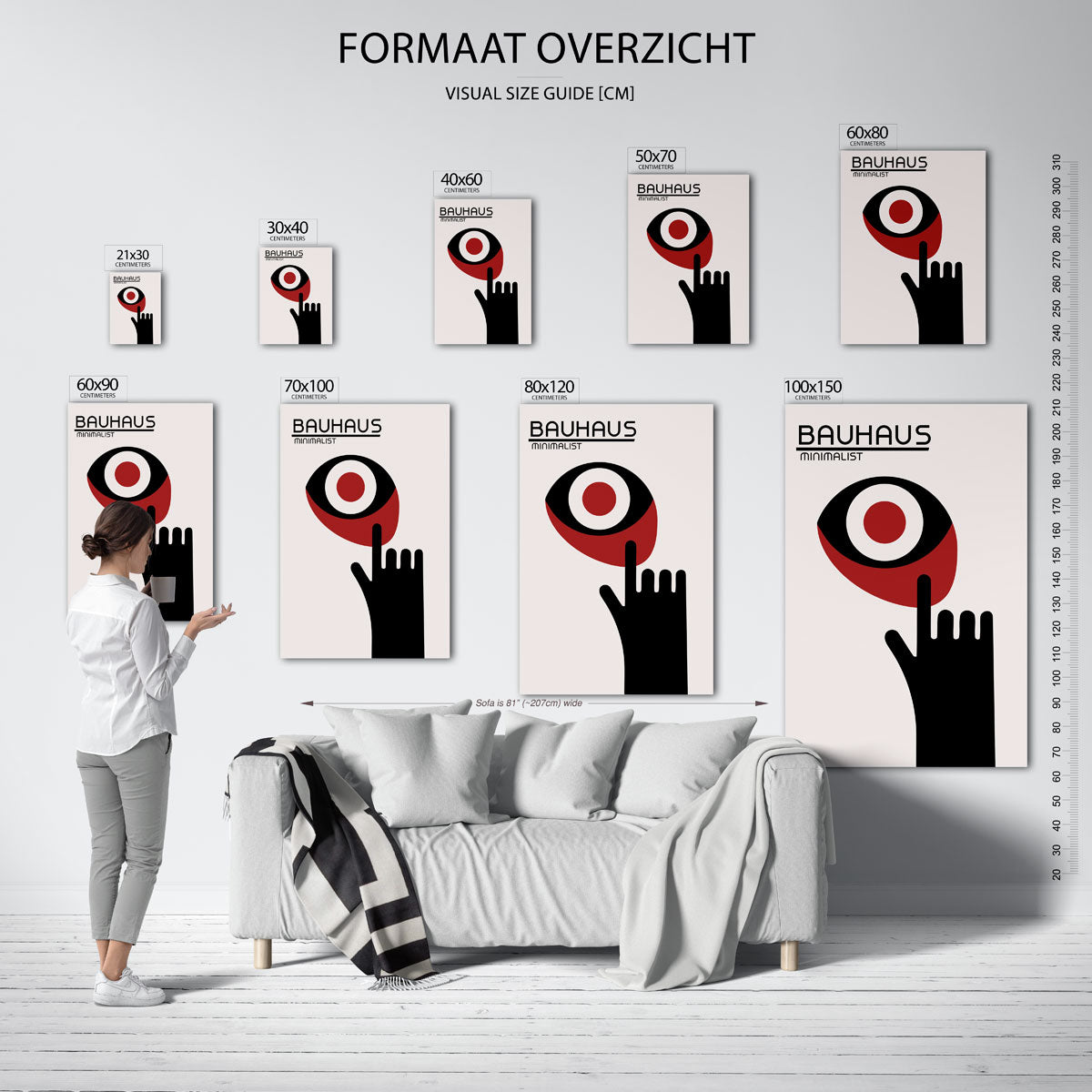 Vormen en vlakken – Bauhaus poster als geometrische wanddecoratie