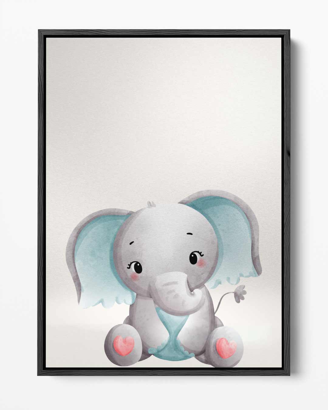Schattige Baby Olifant Illustratie – portret kunstwerk als wanddecoratie