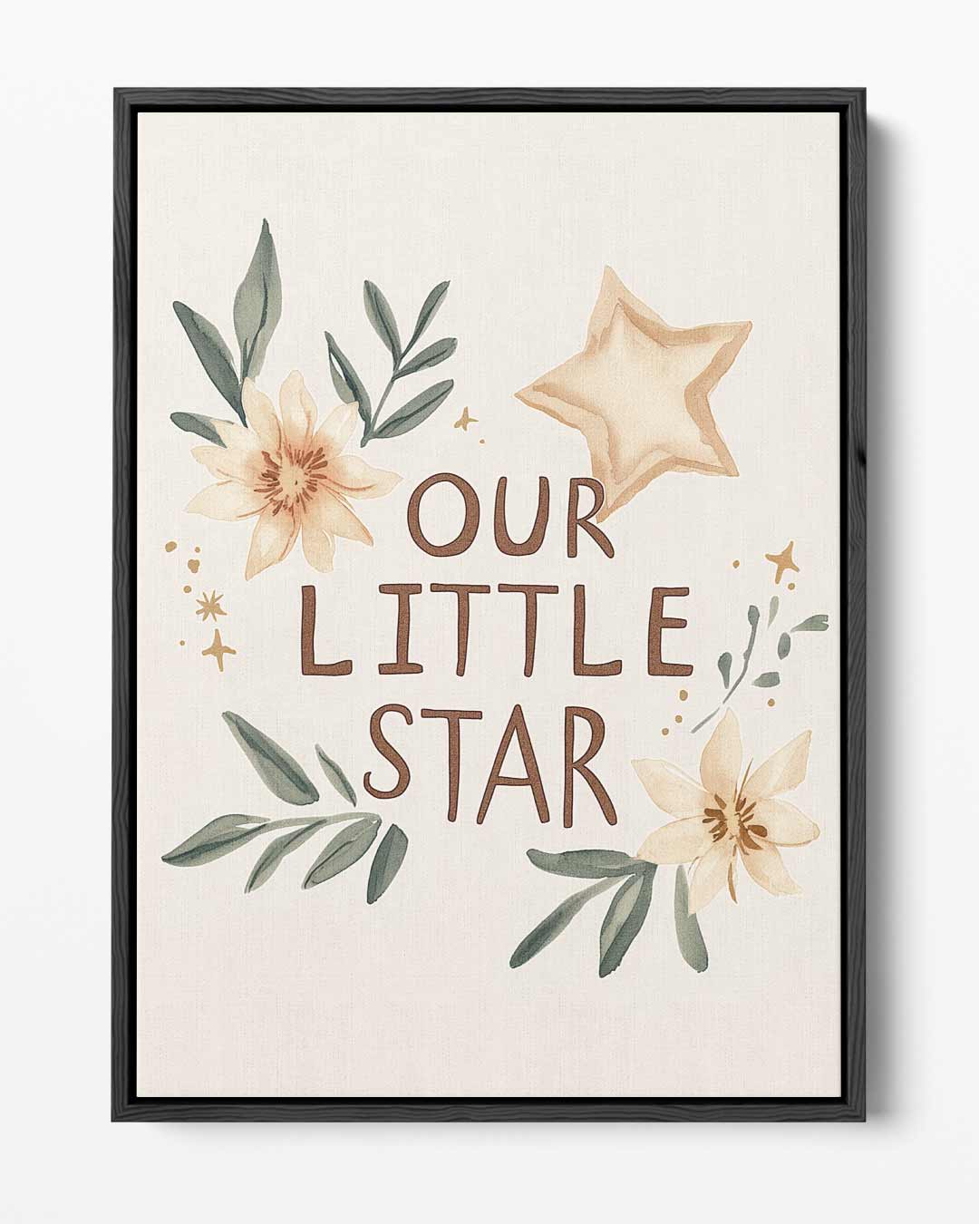 Our Little Star Bloemenposter – portret kunstwerk als wanddecoratie