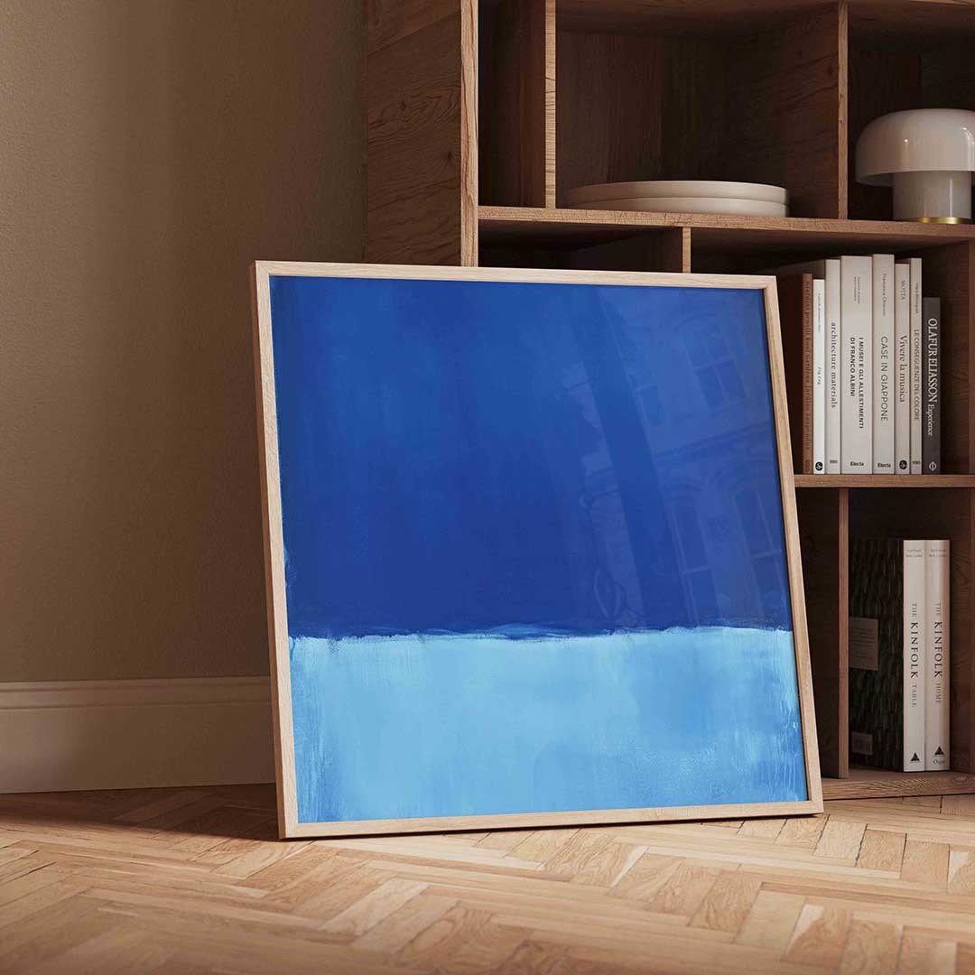 Blauwe abstracte – moderne wandkunst met kleur en vormen als poster