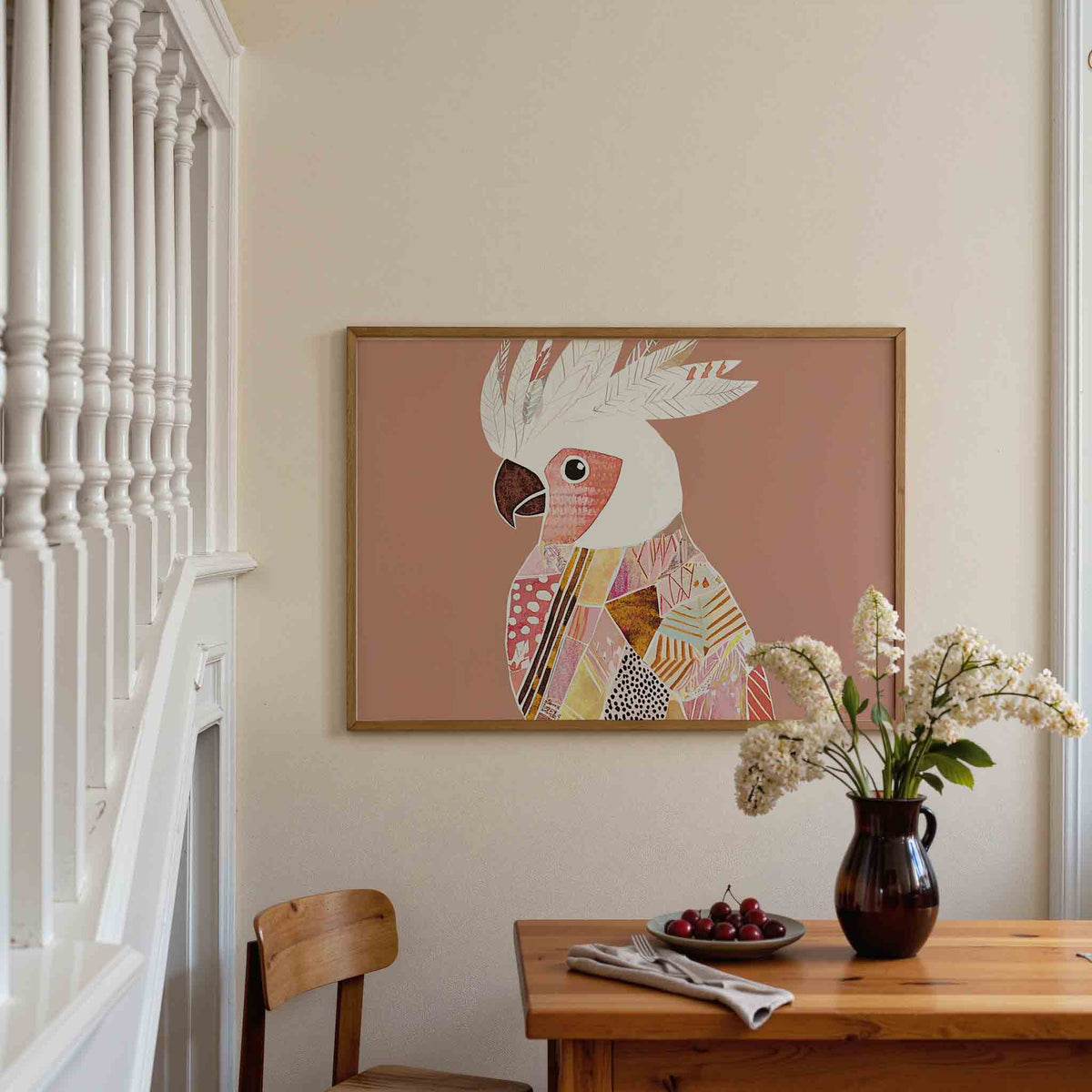 Papegaai met patronen – dieren poster in liggend formaat