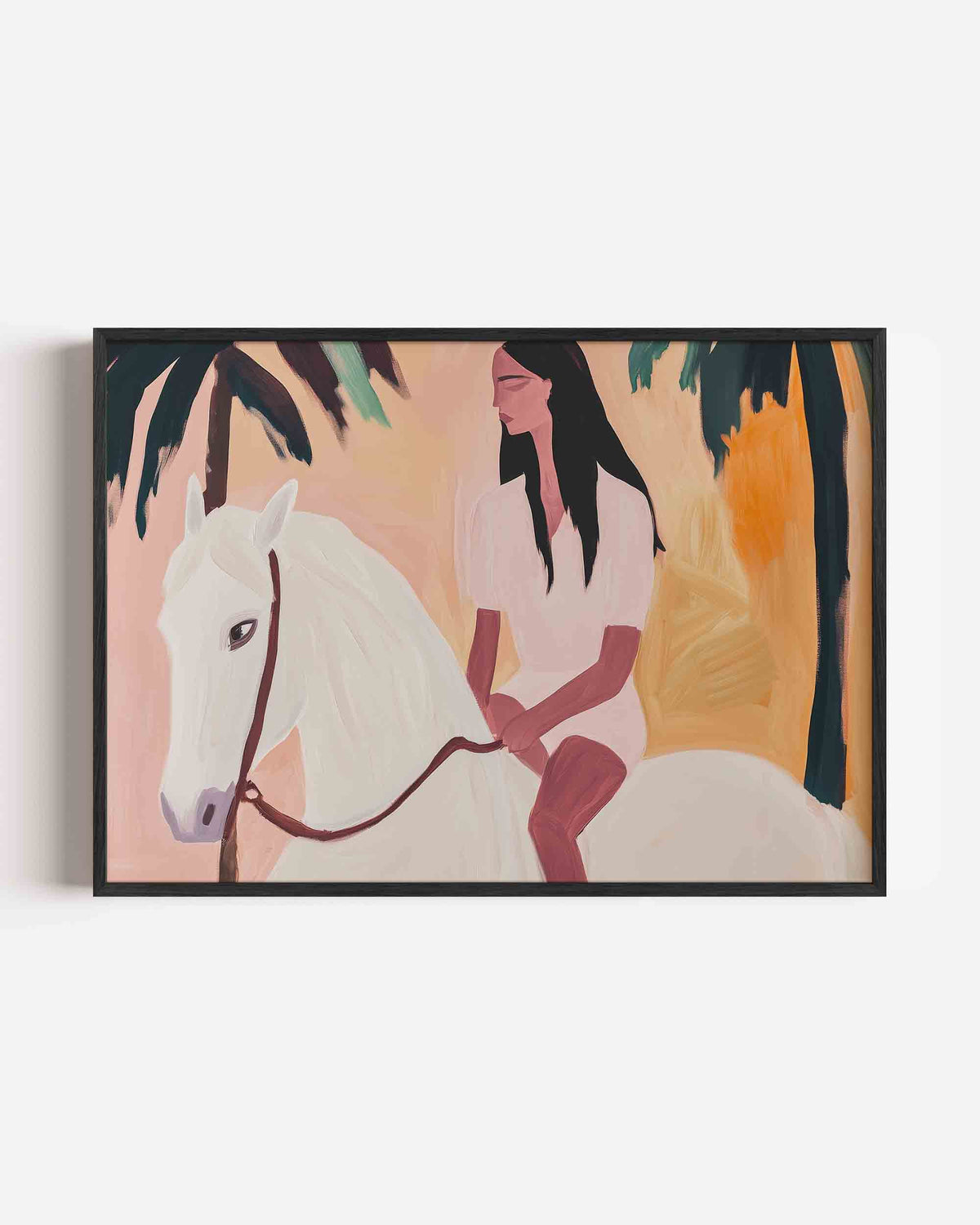 Vrouw op paard – jungle landscape poster als wanddecoratie