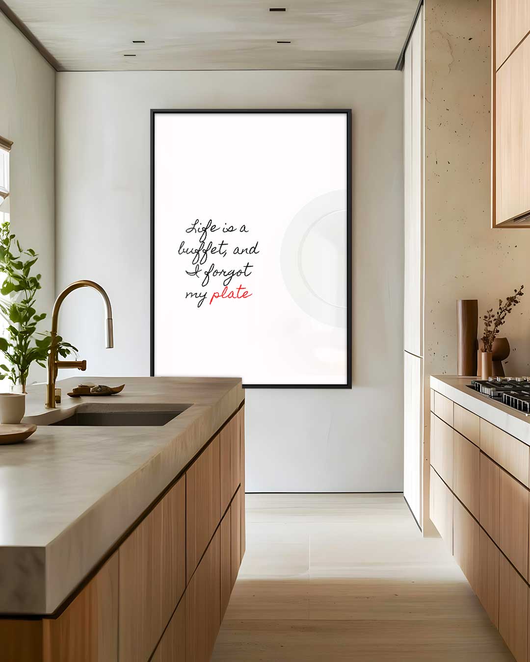 Life is a buffet – staand kunstwerk voor modern interieur