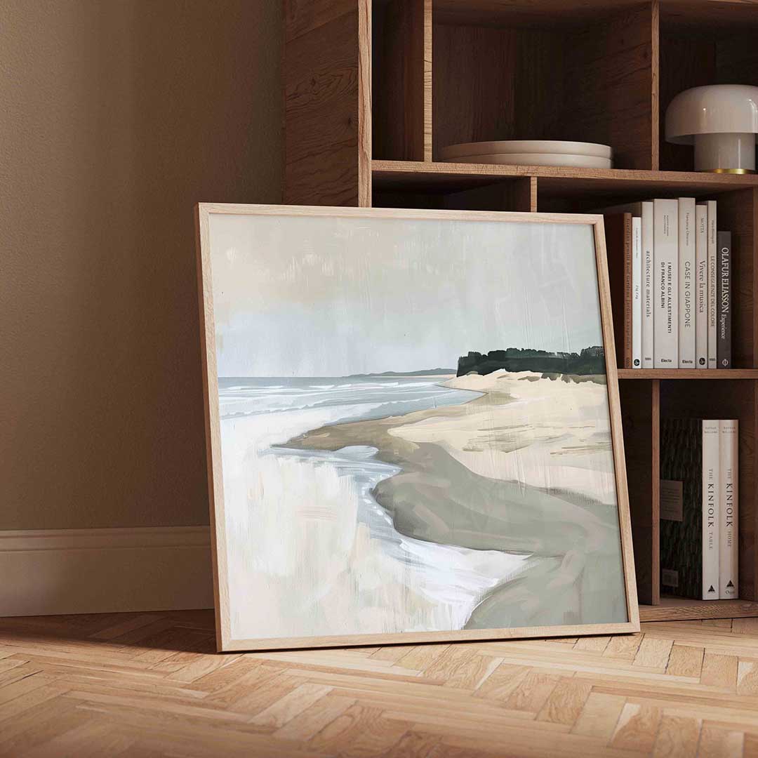 Strand en zee – moderne wandkunst als vierkante poster