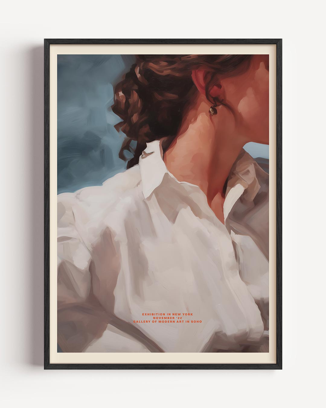Elegantie in Stilte – vrouwelijk portret poster als wanddecoratie