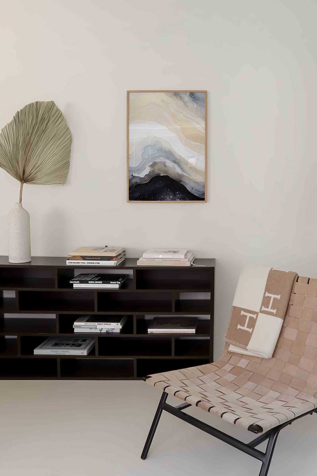 Gelaagde vormen – zachte abstracte poster in staand formaat