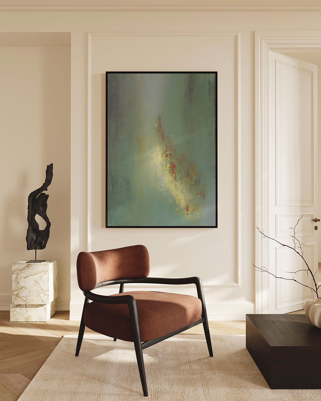 Vloeiende kleurencompositie – staand wanddecoratie kunstwerk