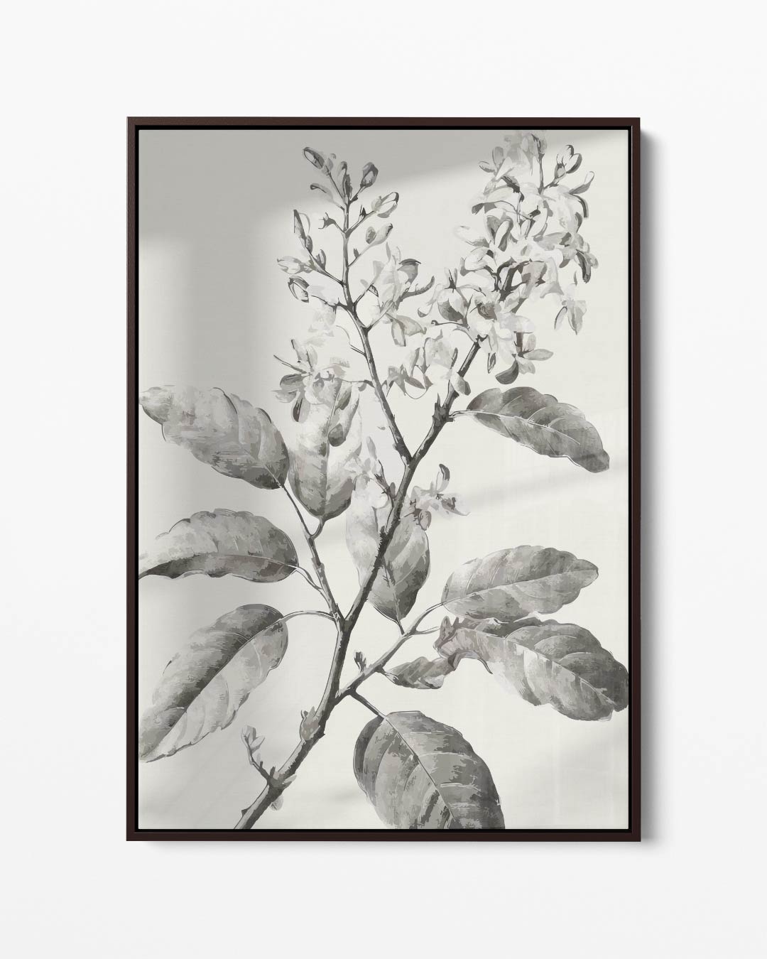 Botanische Schets in Zwart-Wit – portret kunstwerk als wanddecoratie