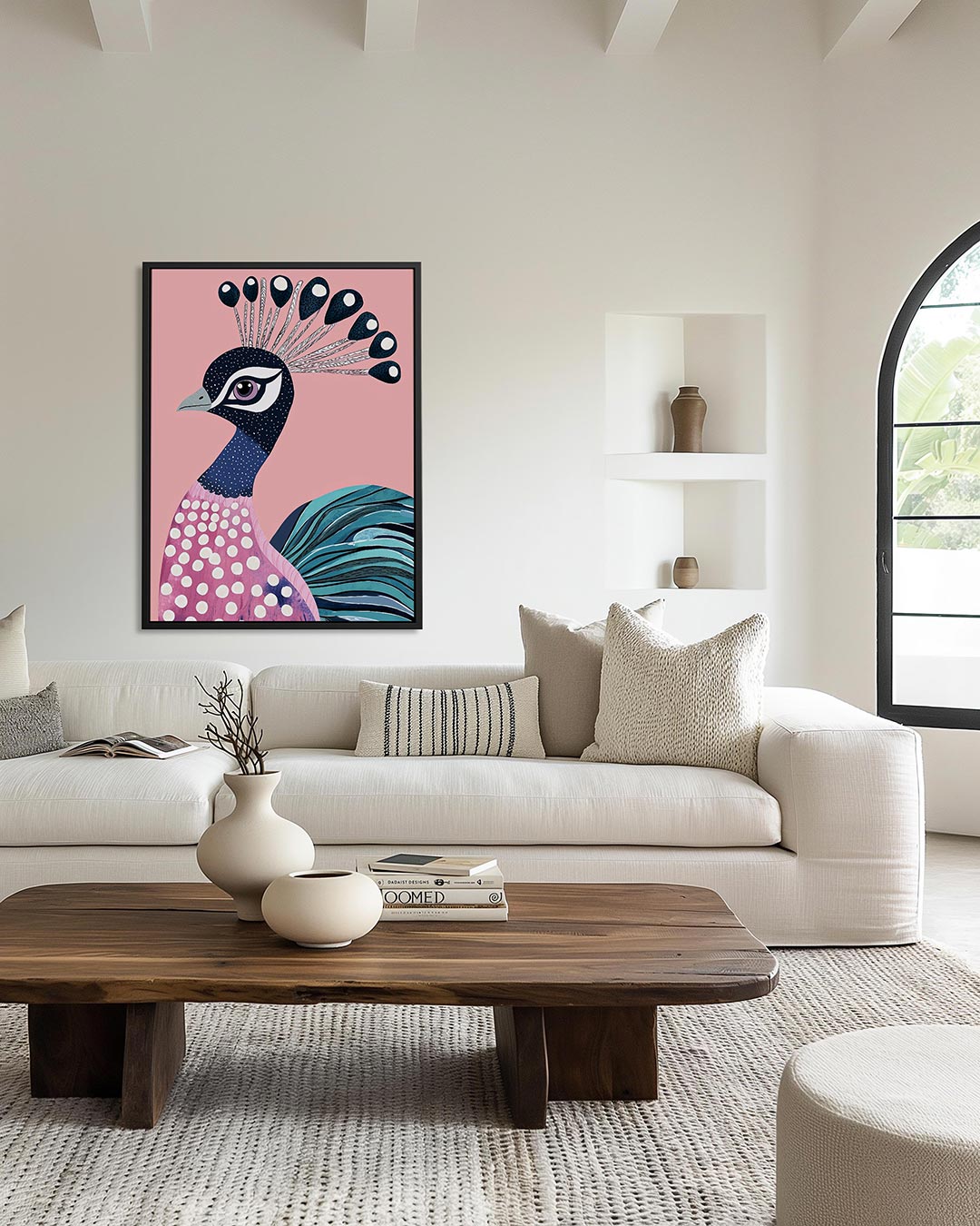 Vrolijke pauw – staand wanddecoratie kunstwerk