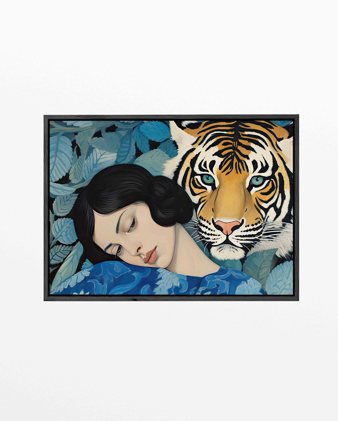 Dromerige tijger – liggend wanddecoratie kunstwerk