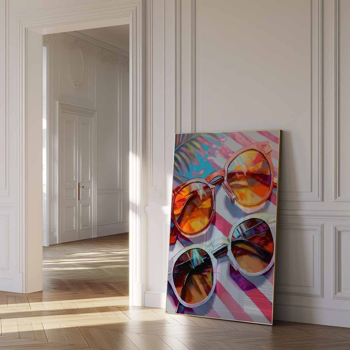 Zomers Beroemde Zonnebrillen – zomer poster als frisse staande wanddecoratie