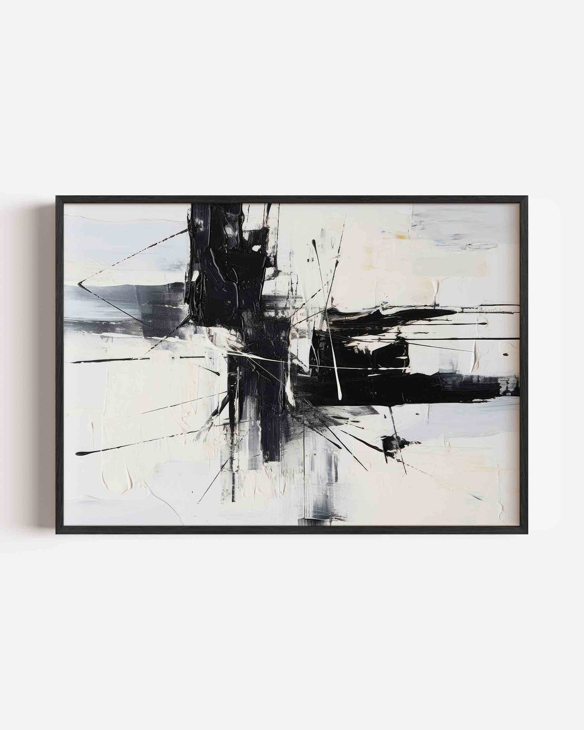 Abstracte zwart wit compositie – abstracte landscape poster als wanddecoratie