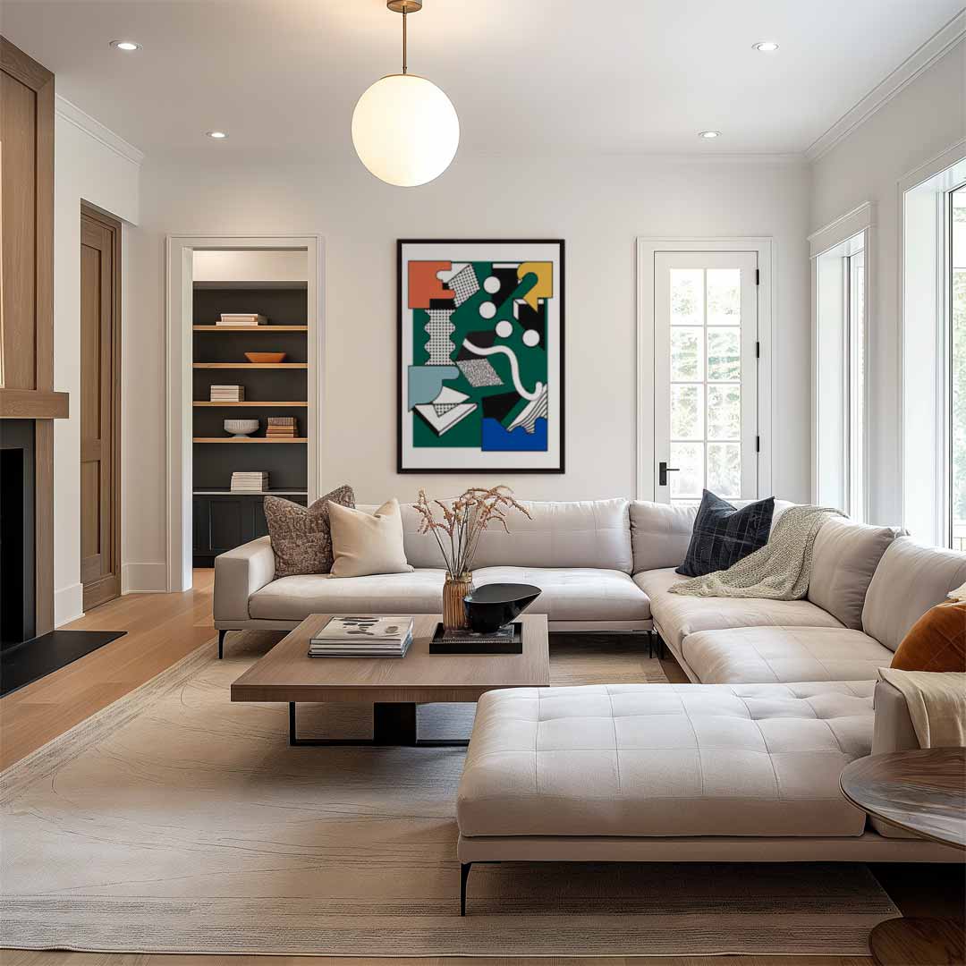 Kleurrijk Labyrint – staand kunstwerk voor modern interieur