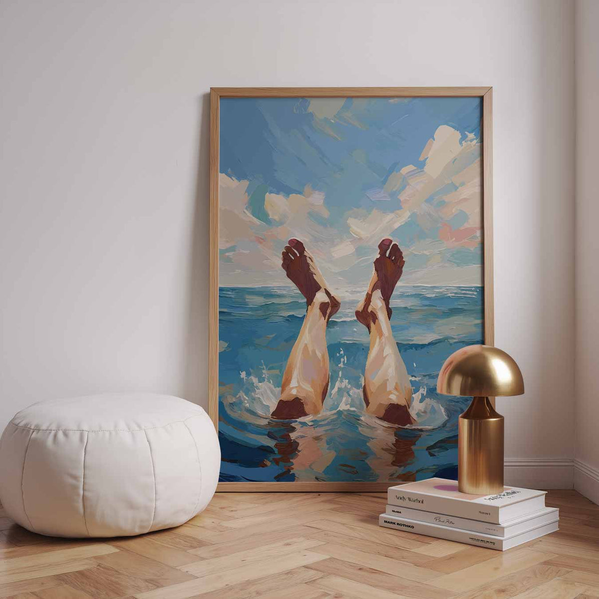 Stranddagdromen – zomerse wandkunst als portret poster