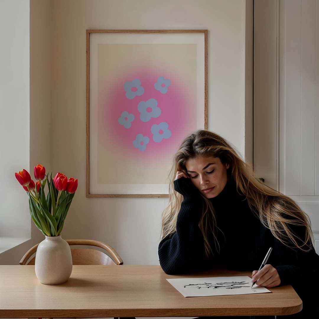Bloemenpracht – staande muurposter voor een modern interieur