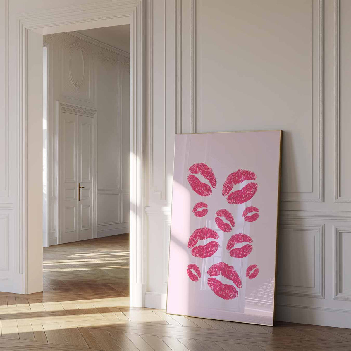 Speelse Lippenafdrukken – paas poster als vrolijke staande wanddecoratie
