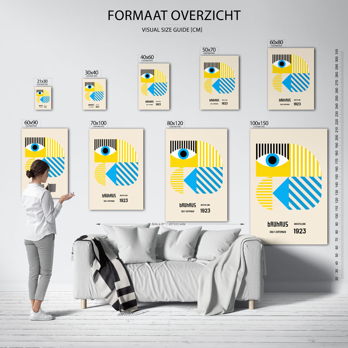 Vorm en kleurvlakken – geometrische poster in Bauhaus-stijl van WallArtistic