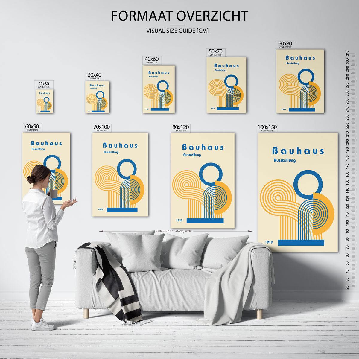 Vorm en kleur – geometrische poster in Bauhaus-stijl van WallArtistic
