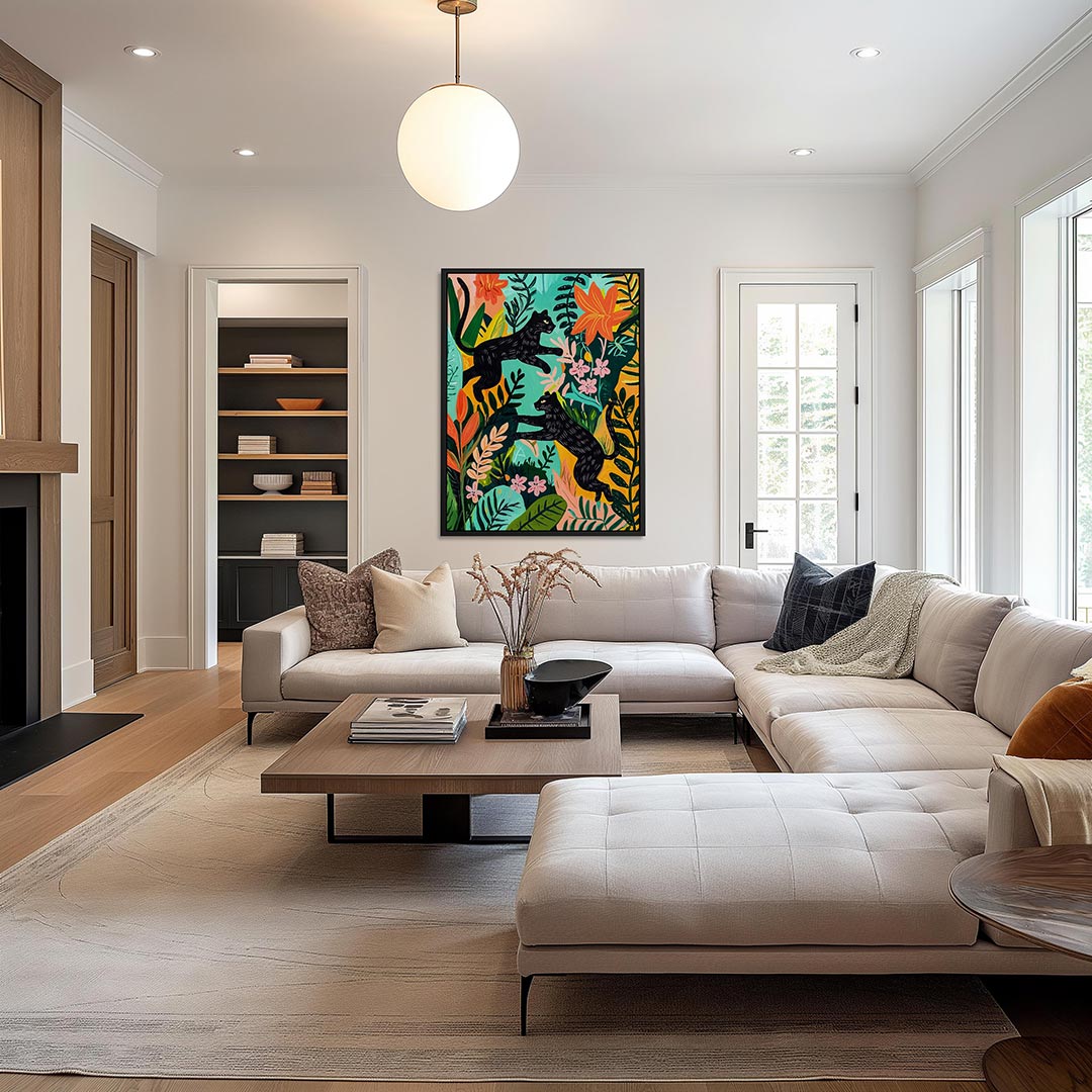 Speelse dieren in jungle – staand wanddecoratie kunstwerk