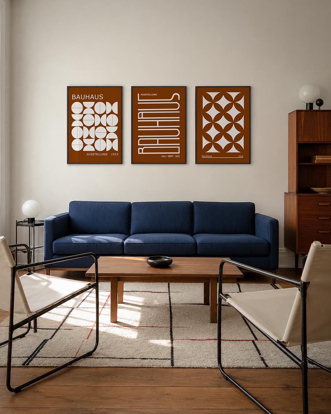 Vormen en vlakken driedelige posterset – deze posterset in drie delen toont een speelse ordening van witte geometrische
