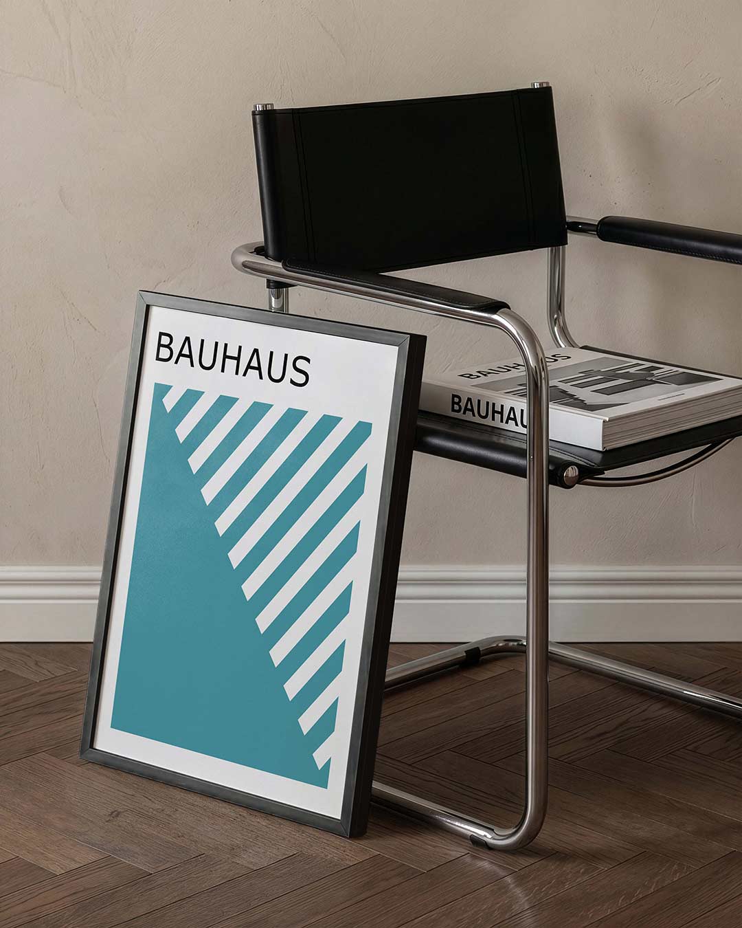 Diagonal lijnen – staande Bauhaus poster voor aan de muur