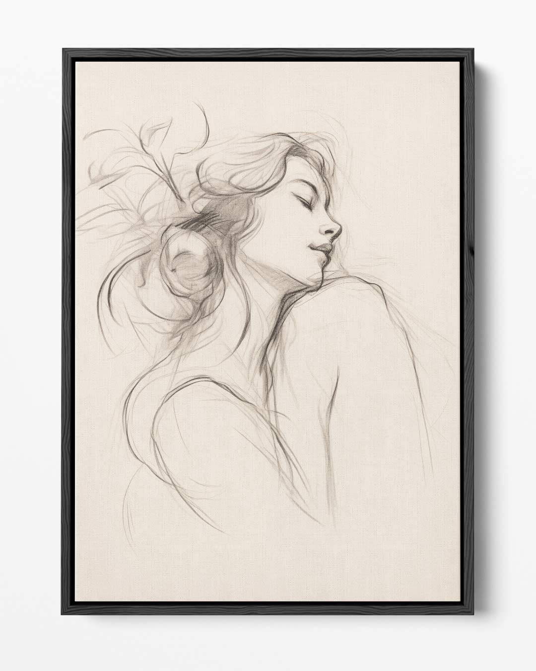Dromerige Schemerschets – portret kunstwerk als wanddecoratie
