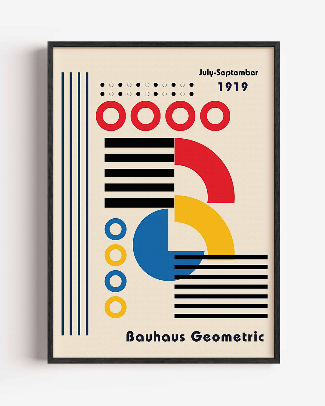 Vorm en kleur – staande Bauhaus poster als wanddecoratie