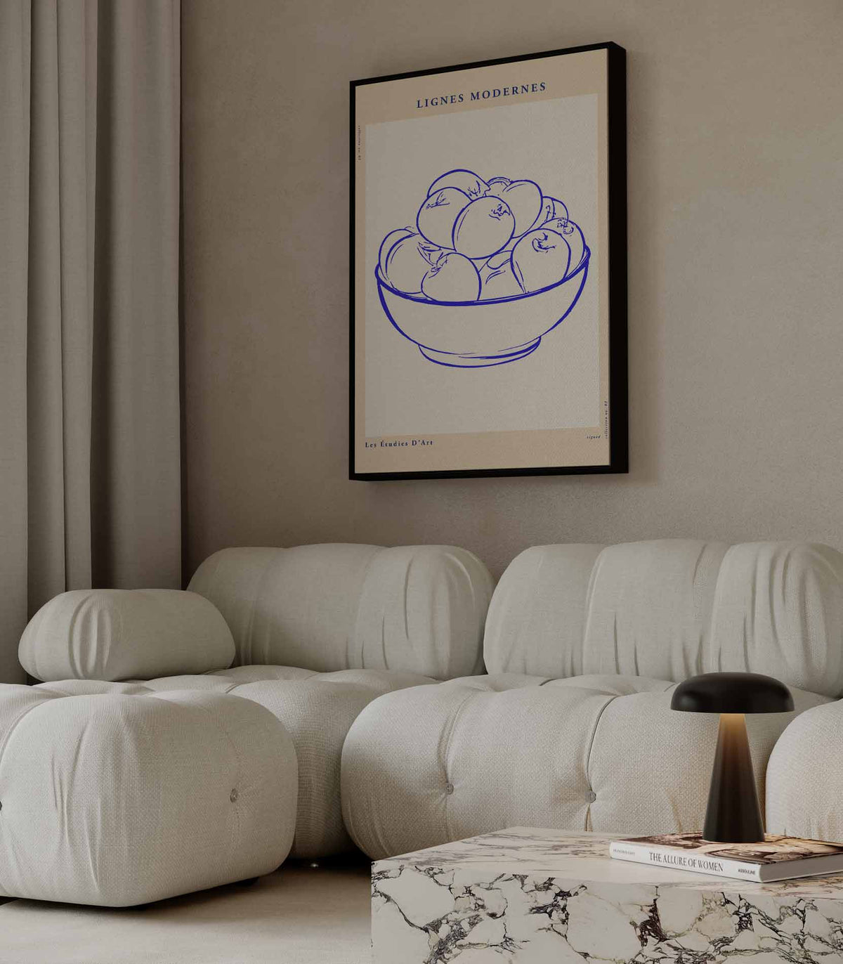 Moderne Lijnen Fruit Schaal – plexiglas wanddecoratie in portret formaat