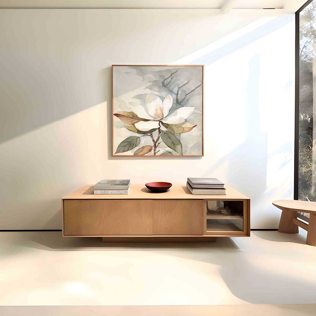 Abstracte – vierkante bloemen wanddecoratie van WallArtistic