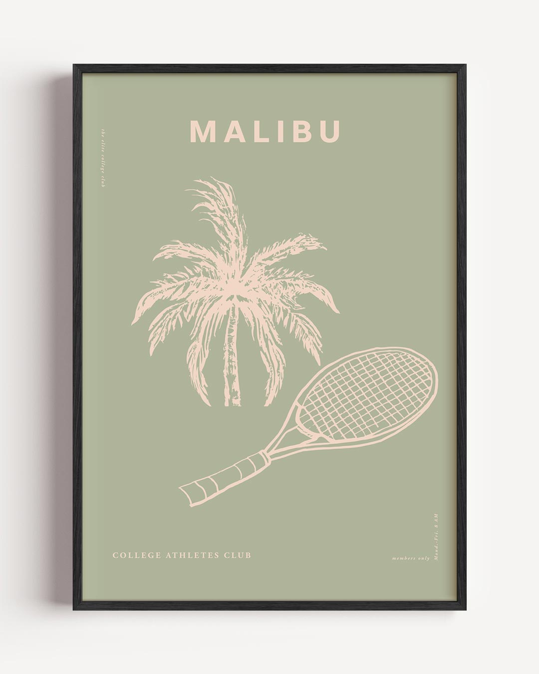 Malibu Beach Tennis – College Club portret poster als wanddecoratie