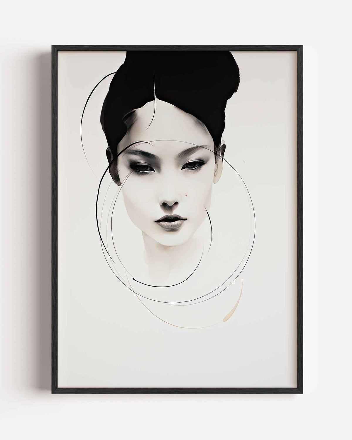 Minimalistisch portret – Aziatische portret poster als wanddecoratie
