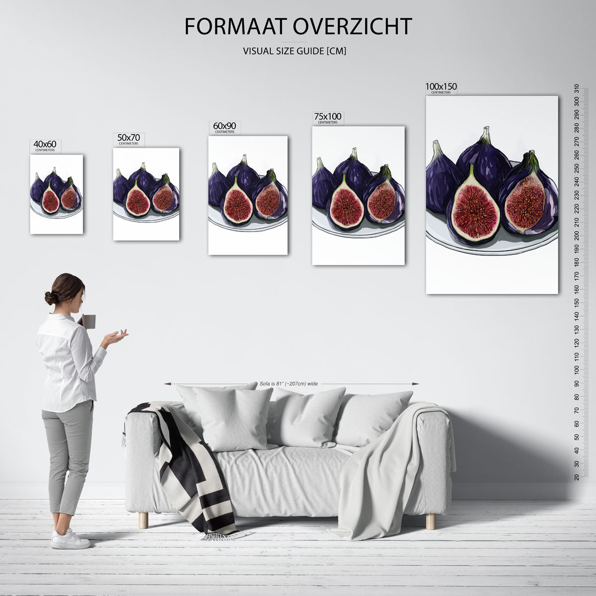 Vijgen op bord – staand wanddecoratie kunstwerk
