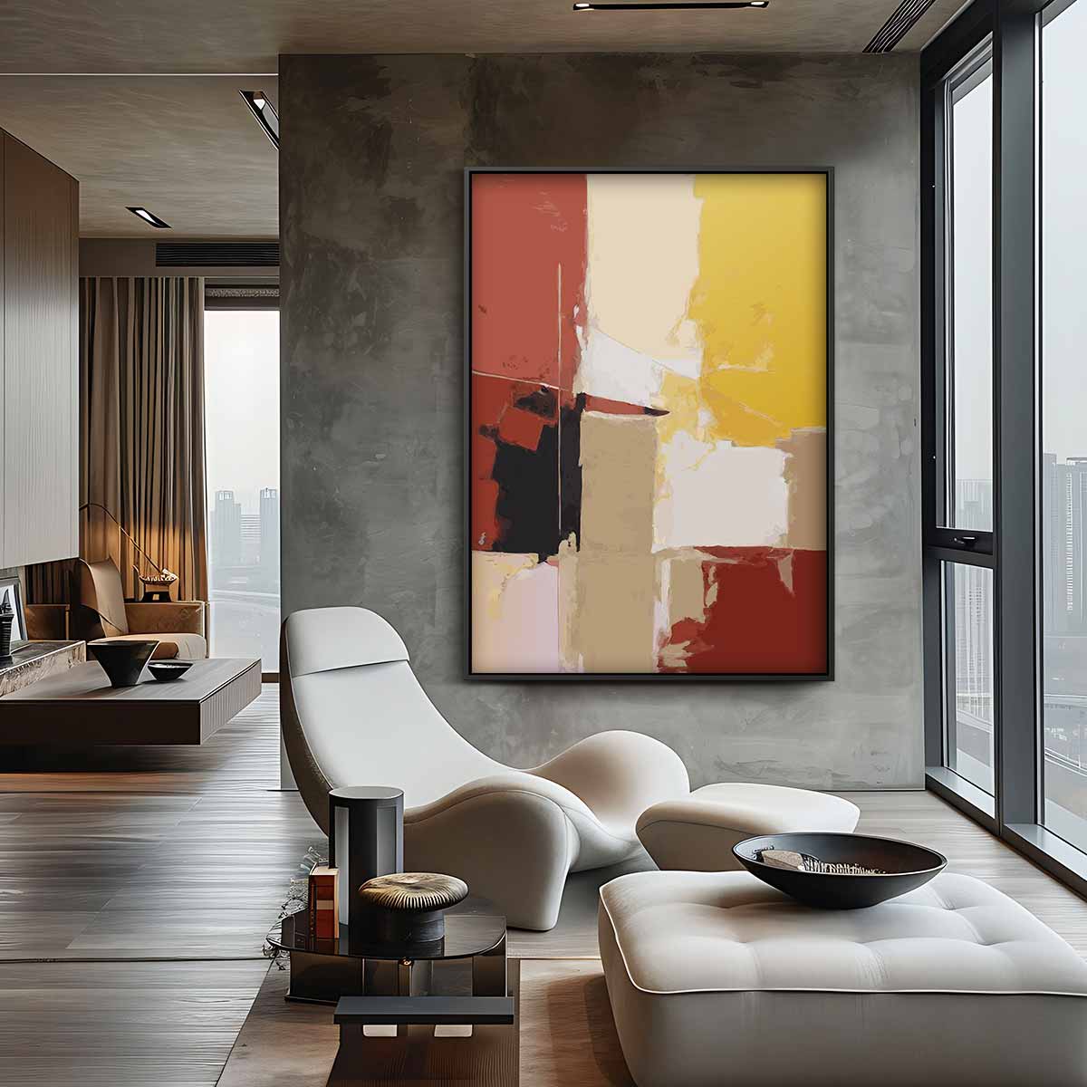 Abstracte Harmonie – canvas wanddecoratie in portret formaat