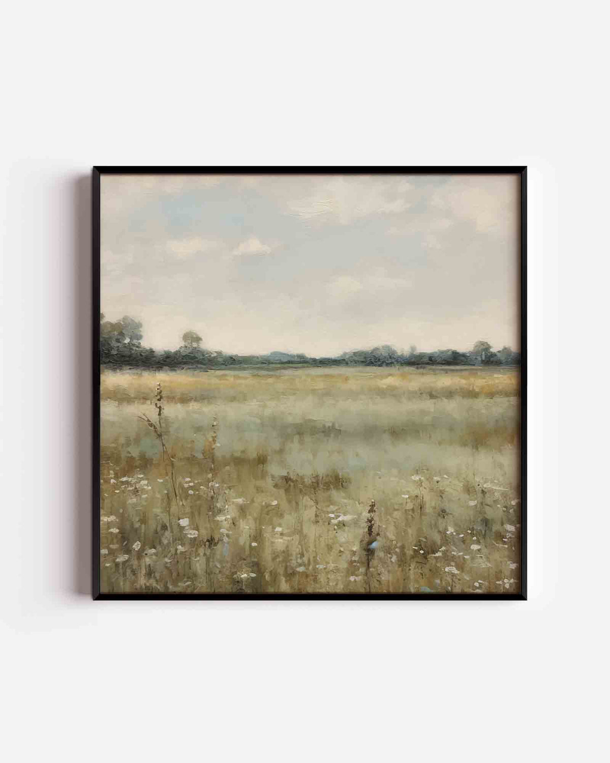 Landschap met bloemen – vintage vierkante poster als wanddecoratie