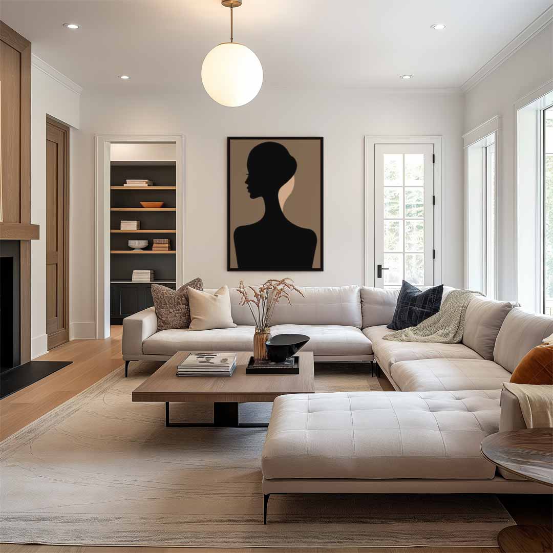Elegante Silhouet in Profiel – staand kunstwerk voor modern interieur