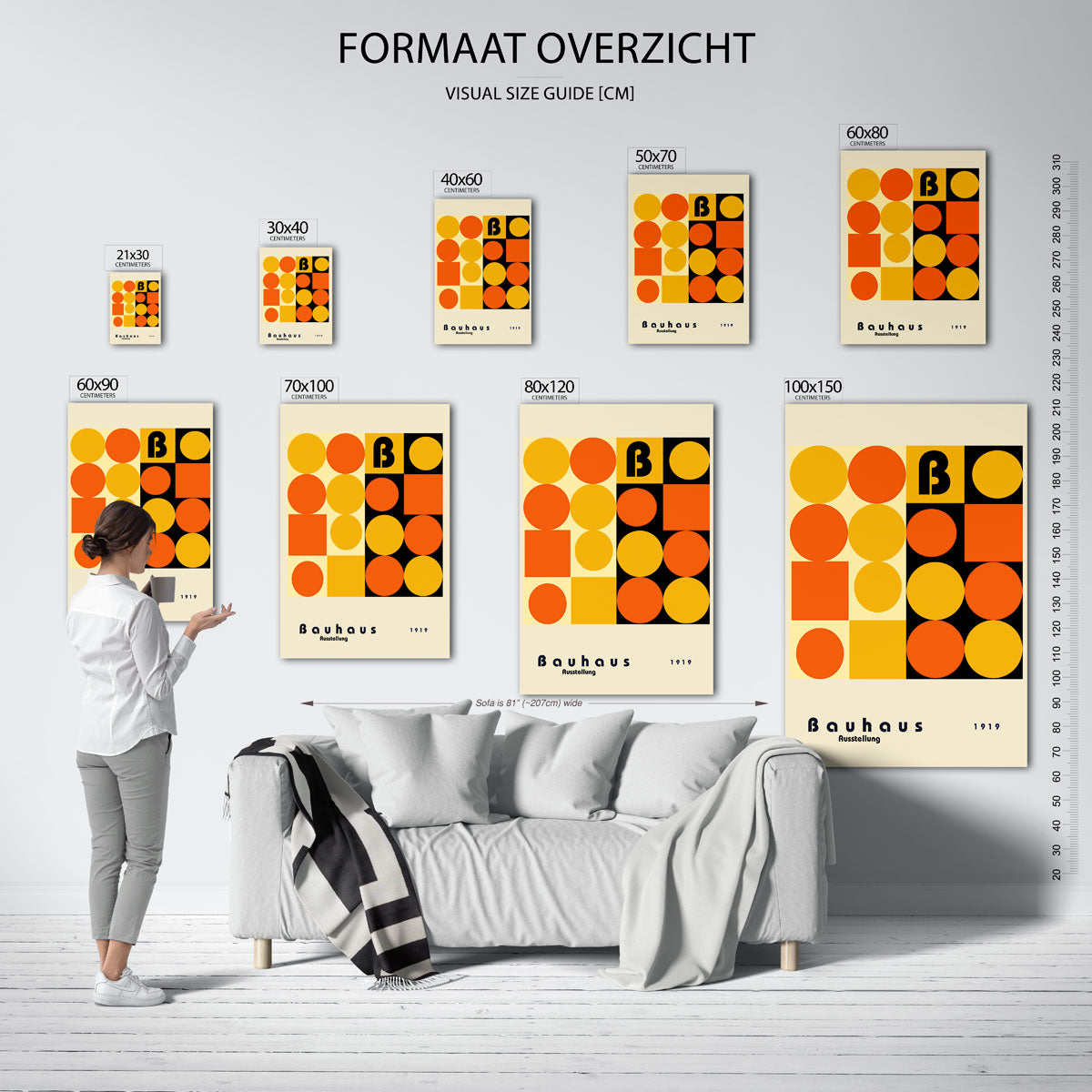 Vorm en kleurvlakken – geometrische poster in Bauhaus-stijl van WallArtistic