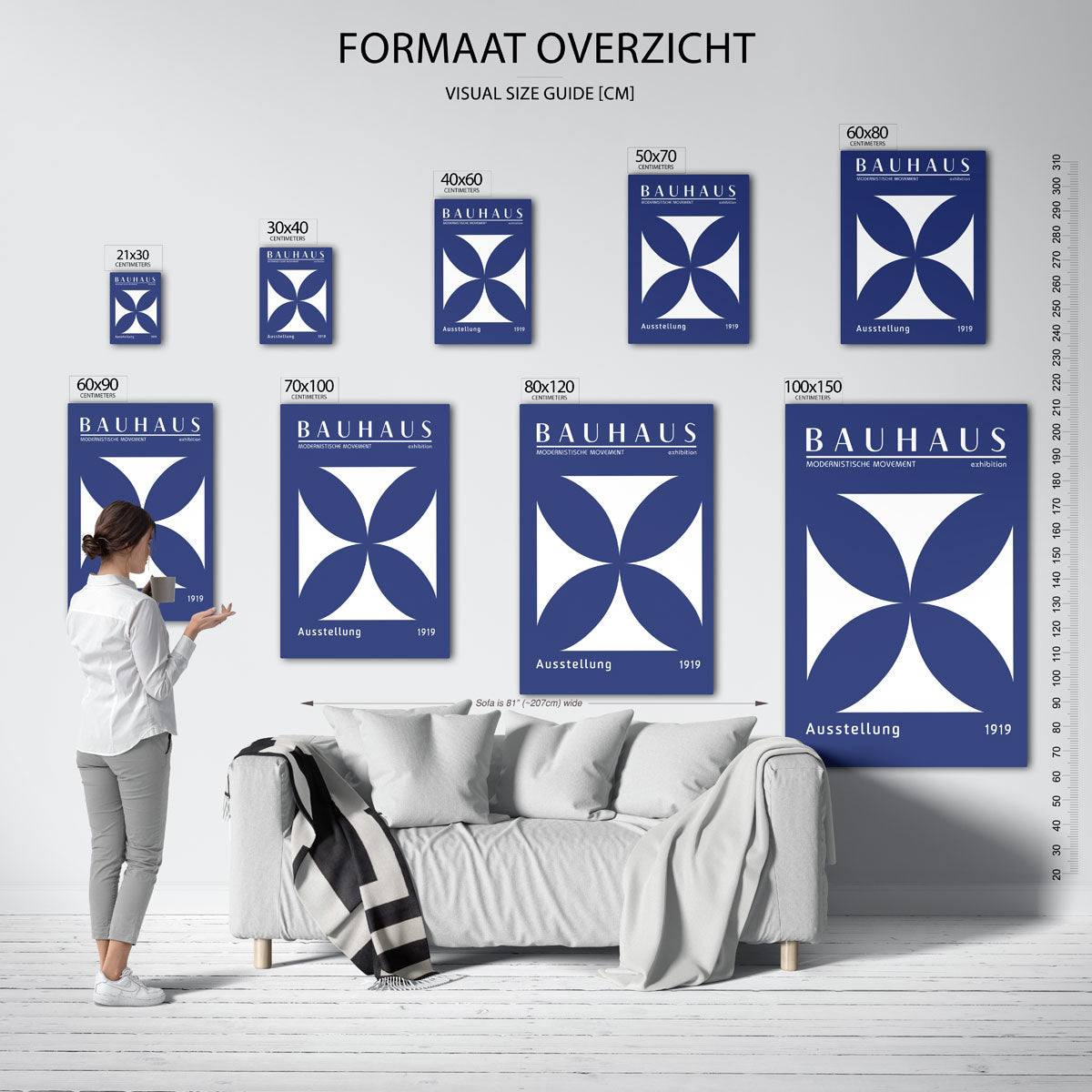 Vorm en balans – geometrische poster in Bauhaus-stijl van WallArtistic