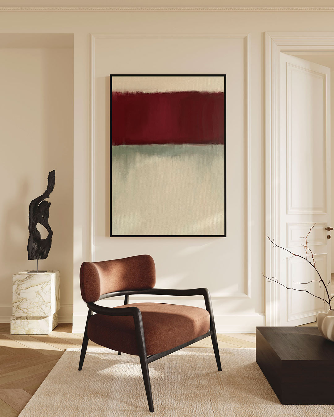Horizontale kleurvlakken – staand wanddecoratie kunstwerk
