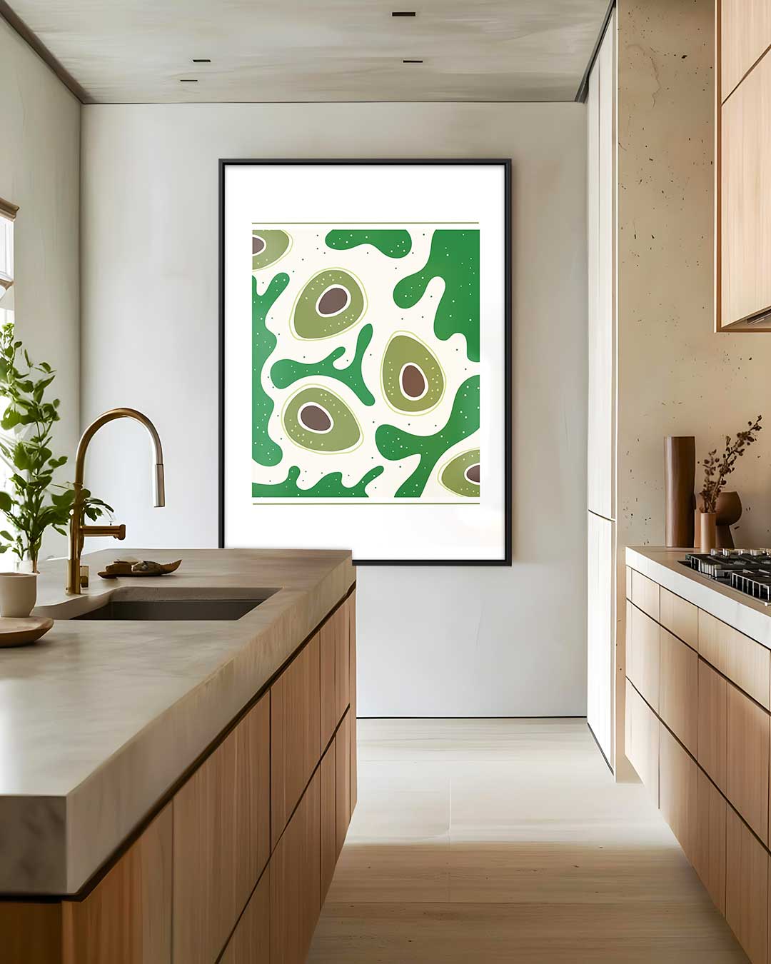 Avocado Droompatroon – staand kunstwerk voor modern interieur
