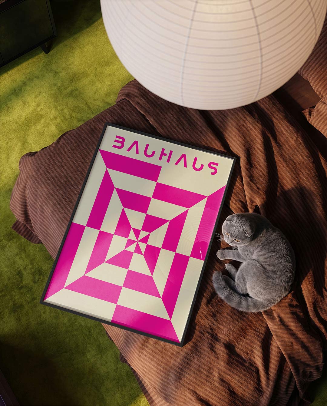 Vormritme en kleur – moderne Bauhaus wandkunst als poster