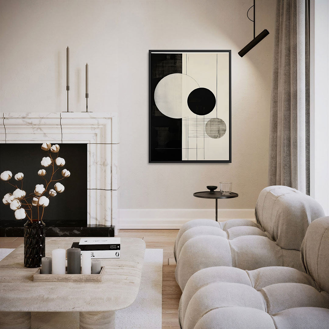 Geometrische cirkelcompositie – moderne staande wandkunst