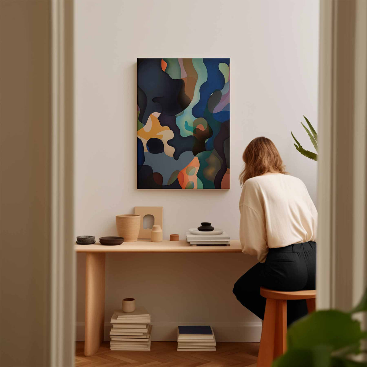 Kleurrijke Golven – plexiglas kunstwerk als wanddecoratie