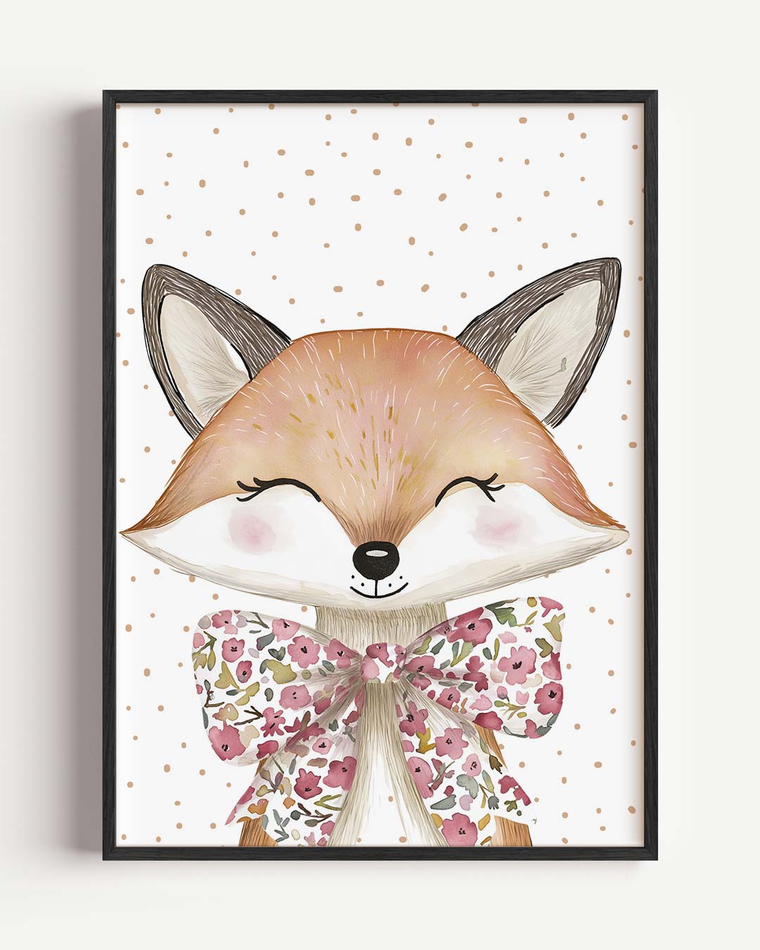 Vos met Strik – kids portret poster als wanddecoratie