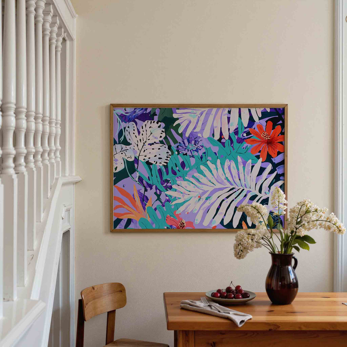 Bladeren en bloemen – tropische poster in liggend formaat